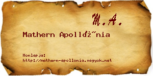 Mathern Apollónia névjegykártya